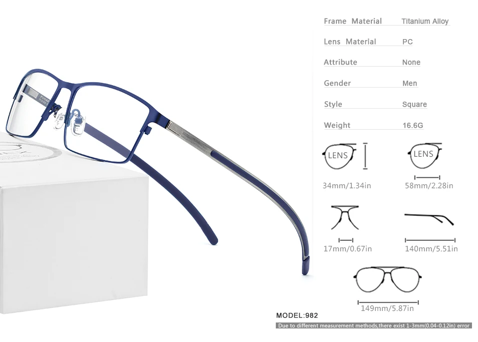 FONEX титановый сплав оптические очки мужские сверхлегкие квадратные очки для близорукости оправы по рецепту корейские Безвинтовые очки 982