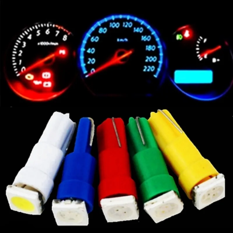 

1pc T5 37 58 70 73 74 5050 Led 1 SMD Lamp Car Gauge Speedo Dash Bulb Dashboard Light 12v blue red green white yellow