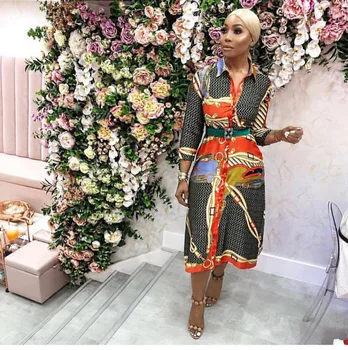 

2019 new arrival spring and summer african women plus size long printing dress L-XXL
