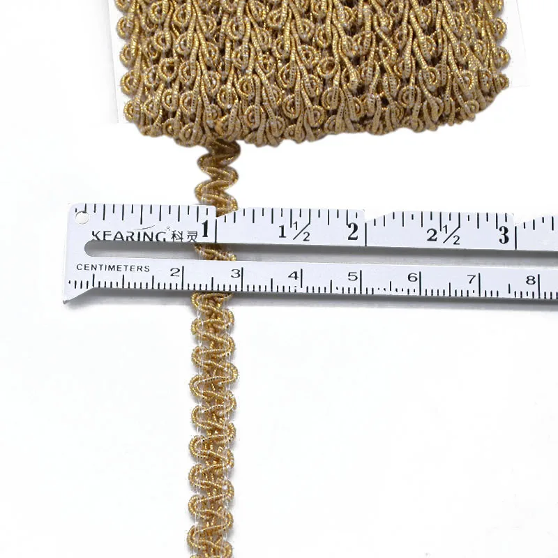 Gold Silver Braided Lace Trim Fabric Sewing Lace Ribbon Curve Apparel Garment Accessories Wedding Decor Crafts 5meters/lot