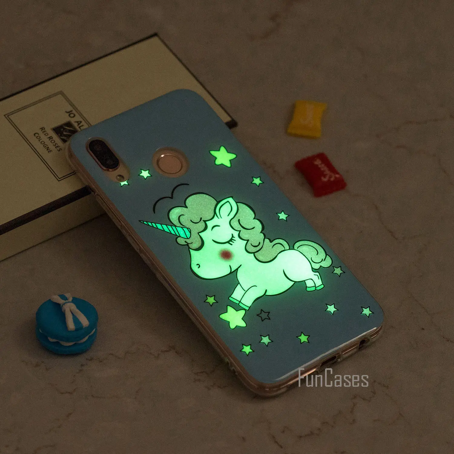 Чехол для телефона huawei P20 Lite мягкий светящийся чехол из искусственной кожи с