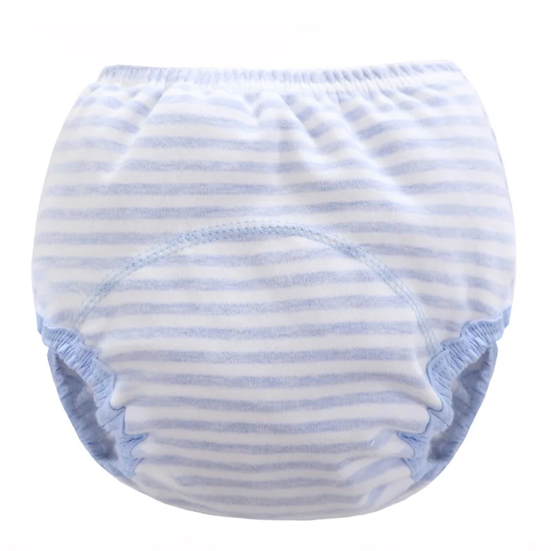 

30pc/lot High QualityBaby Yellow / Blue / Pink Striped Cotton Learning Pants Cloth Diapers Optional Three-pulling Pants1-3Years