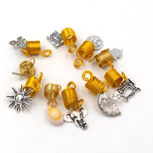 Новинка, 20 шт., 12 мм, Смешанная оплетка для волос, dread, бусины дредлок, спиральная оболочка, запонки слона, 10 мм, зажим для отверстий+ 1 Африка, Ямайка, бусины