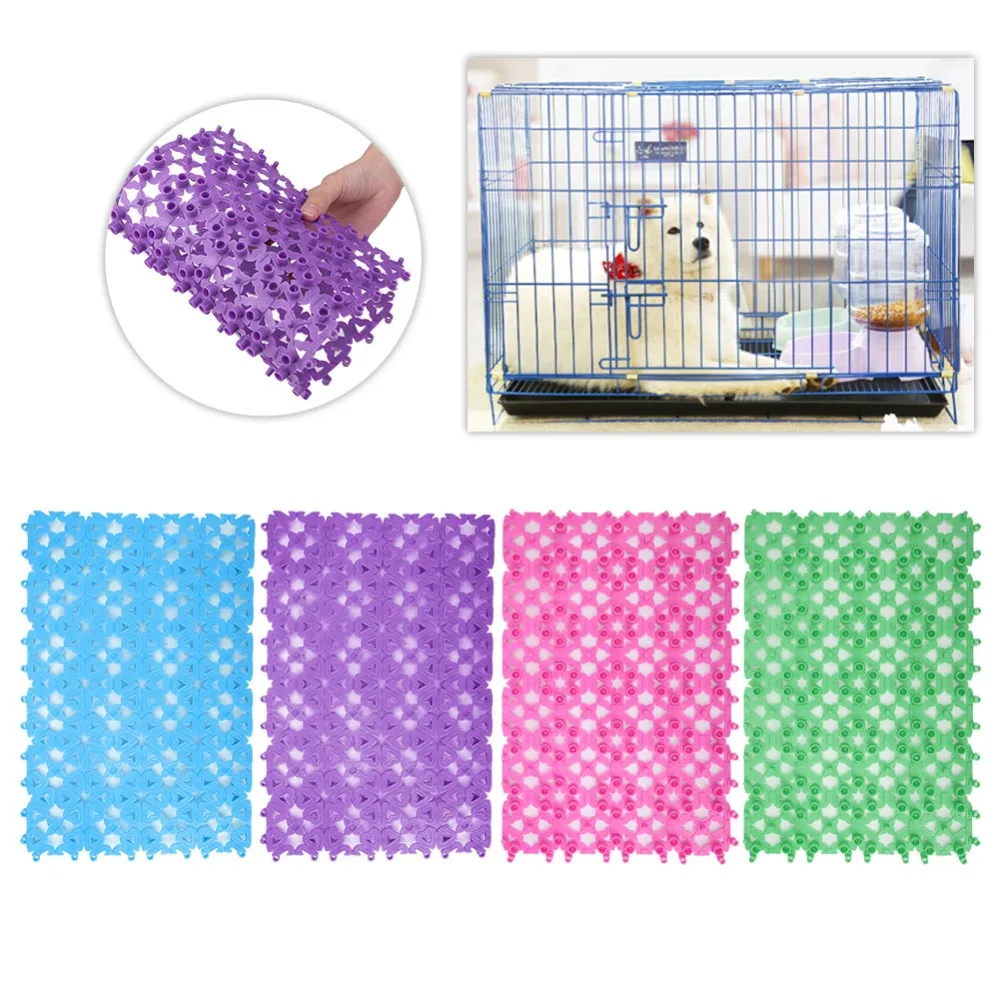 

Pet Mats Plastic Spliced Pads with Heart Hole for Bunny Rabbit Cat Dog Cage Water Leak Pet Cage Mat Bathroom Floor Table 30*20cm
