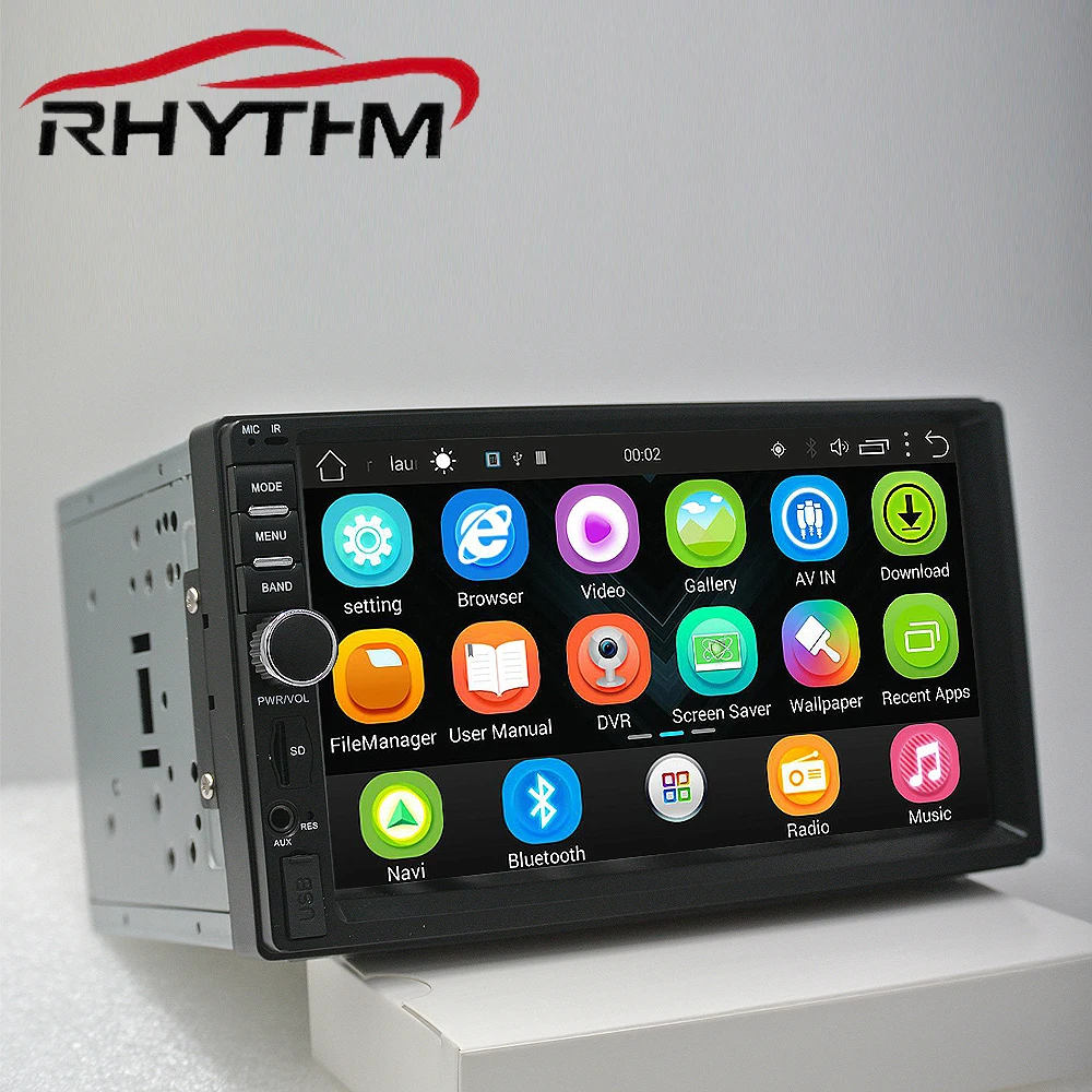 

Rhythm 2 din android 6.0 auto car radio with navigation double din multimedia player 1024*600 free camera support dab 7021g
