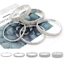 Браслет на лодыжку сплав Эластичный 1 2 3 4 5 рядов ножной браслет цепь стразы под бриллиант