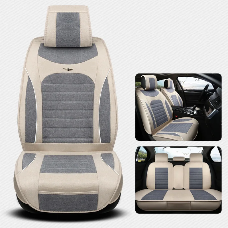 

(Front+Back) Deluxe Linen Universal Car Seat covers for Honda accord 7 8 9 civic CRV CR-V fit vezel jazz 2017 2016 accessories