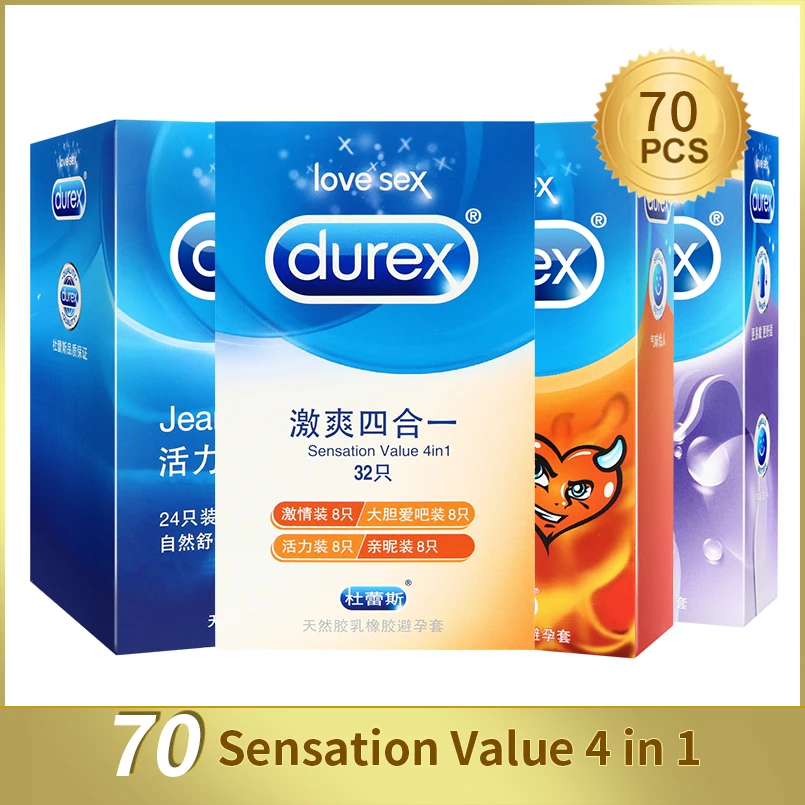 Cena Durex prezerwatywy 70 sztuk partia naturalnego lateksu gładka smarowanie antykoncepcji prezerwatywy dla mężczyzn sex zabawki sklep sprzedaż hurtowa