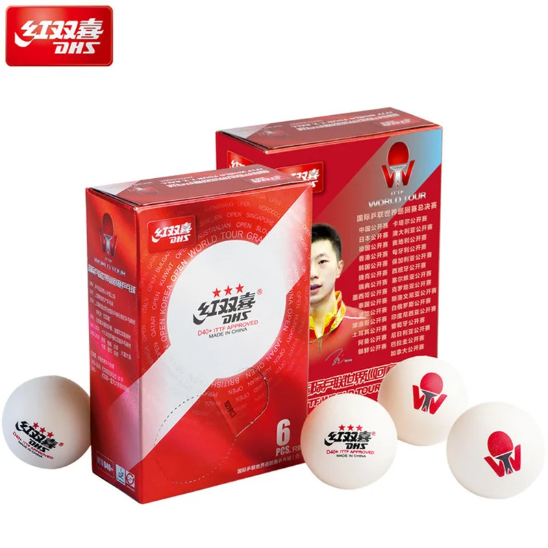 

DHS 2019 latest 3-Star Table Tennis Balls (D40+ Special Version, 3 Star Seamed ABS) white Plastic Ping Pong Balls