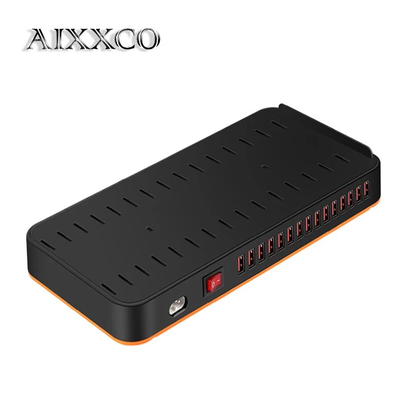 

AIXXCO 15 Port USB Charger Fast Charge USB Wall Charger 5V 20A Tablet PC Computer Desktop Charger Adapter AC 100-240V