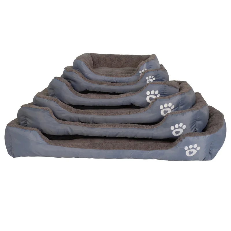 S-3XL Candy Color Paw Pet Sofa Dog Beds Waterproof Bottom Soft Fleece Warm Cat Bed House