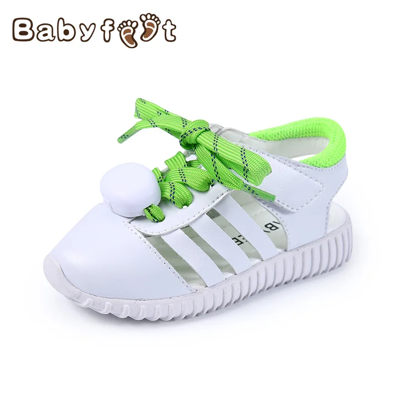 Babyfeet 1-3 years old Children Sandals low light toddler shoes girl boy infantil flat Glowing shoelace Summer slip kids sandals babyfeet summer cool toddler shoes 0 2 year old newborn baby girl