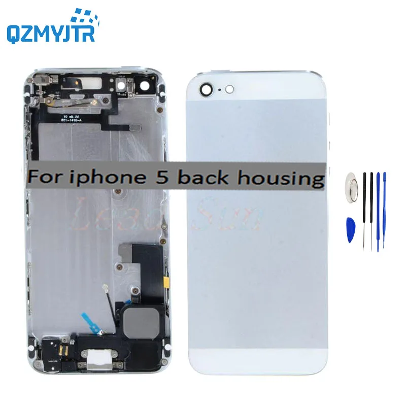 

10/pcs free dhl ems shipping full Back housing Middle Frame Chassis Assembly Battery Cover Rear Door +Flex Cable For iphone 5