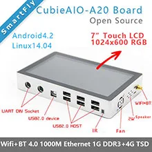 Cubieaio A20 Эйнштейн A20 основной плате с открытым исходным кодом Android Linu Allwinner A20, Cortex A7 с Dual Core, ARM демо доска