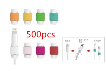 

500pcs/lot Earphone Cable Protector Colorful Earphones USB Data Cable Cover For Apple iPhone Samsung HTC Free shipping