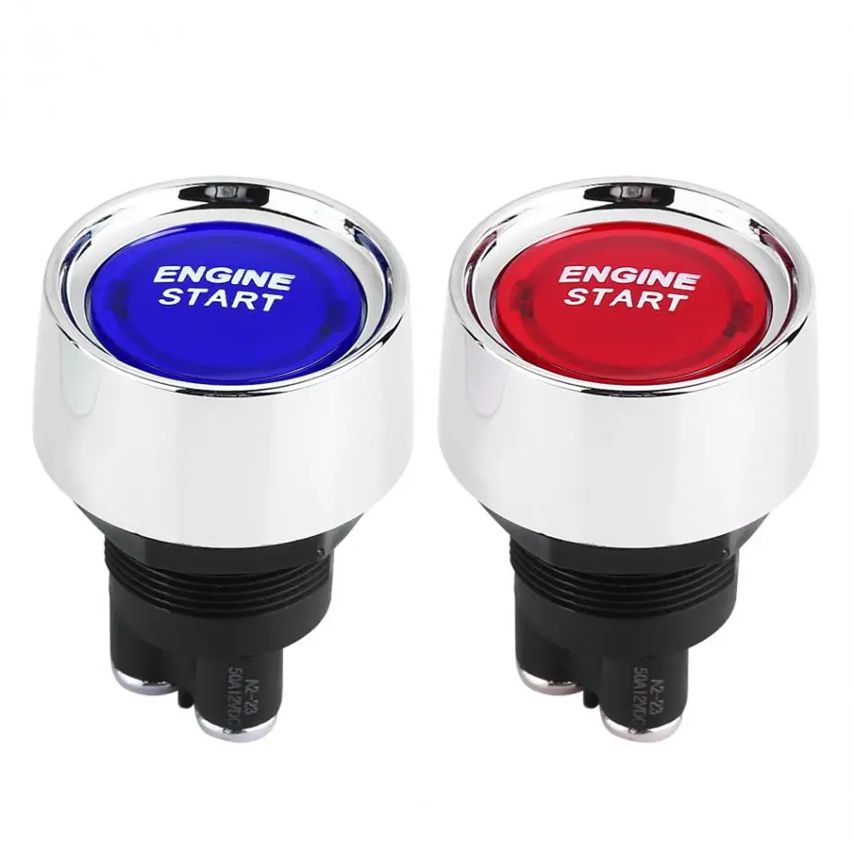 

12V-24V 50A Car Vehicle Engine Start Push Button Switch Ignition Starter Blue/Red LED
