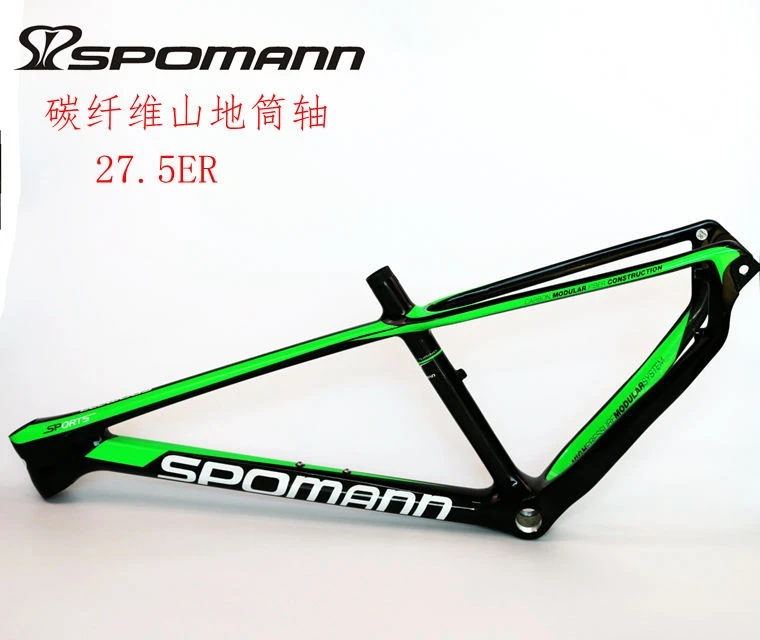 Discount New SPOMANN 27.5*15/17/19" inch Mountain bike UD full carbon fibre thru axle bicycle frames MTB 27.5er parts+headsets Free ship 9