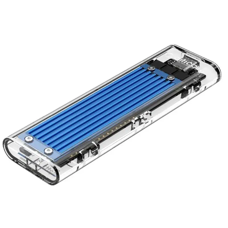 ORICO Transparent NVME M.2 SSD Case10Gbps clear M.2 M-Key USB3.1 External Solid State Disk Box for iOS, Windows 7/8/10 - Color: Blue