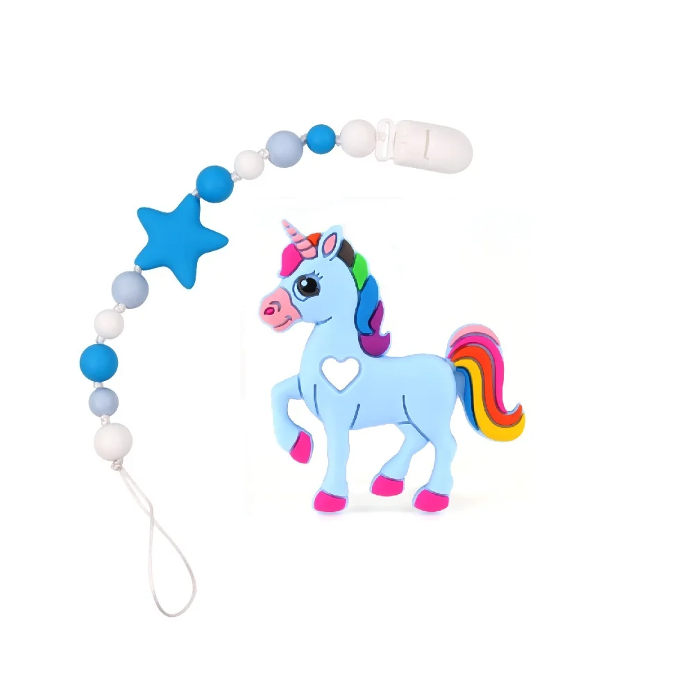 

TYRY.HU Baby Teether Animal Pacifier Clips Chain Safe Food Grade Baby Silicone Teething Eco-friendly Pacifier Clips Holder Chain