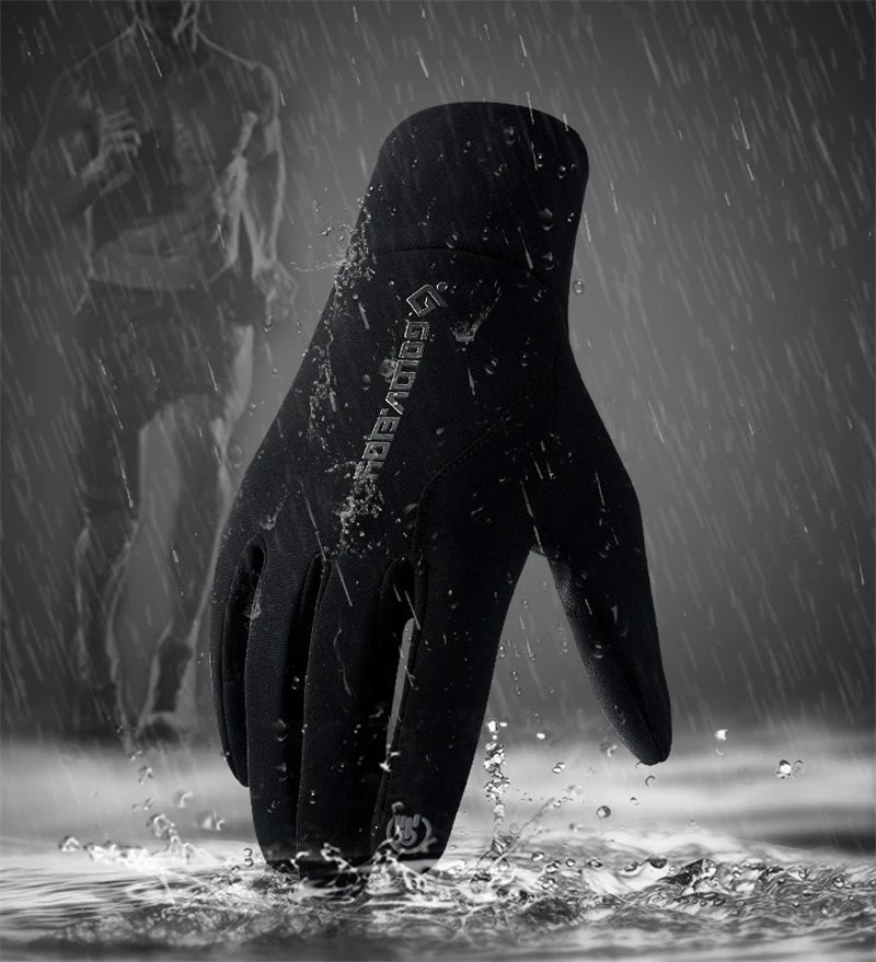 Зимние велосипедные перчатки сенсорный экран ветрозащитный теплые велосипедные перчатки спортивные противоударные полный палец велосипедные перчатки для мужчин и женщин