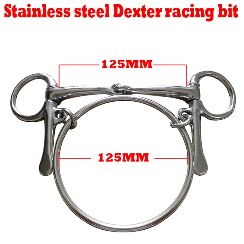 

Stainless Steel Threaded Horse Mouth Chew Mouthpiece Equestrian Snaffle Double Jointed Bit Accessory