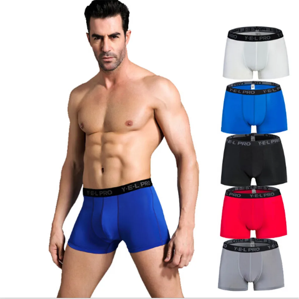 

#7004 Men Underwear sports training running gym Boxing Slip Bodybuilding Fitness Male Panties Spandex Shorts Underpants M-3XL