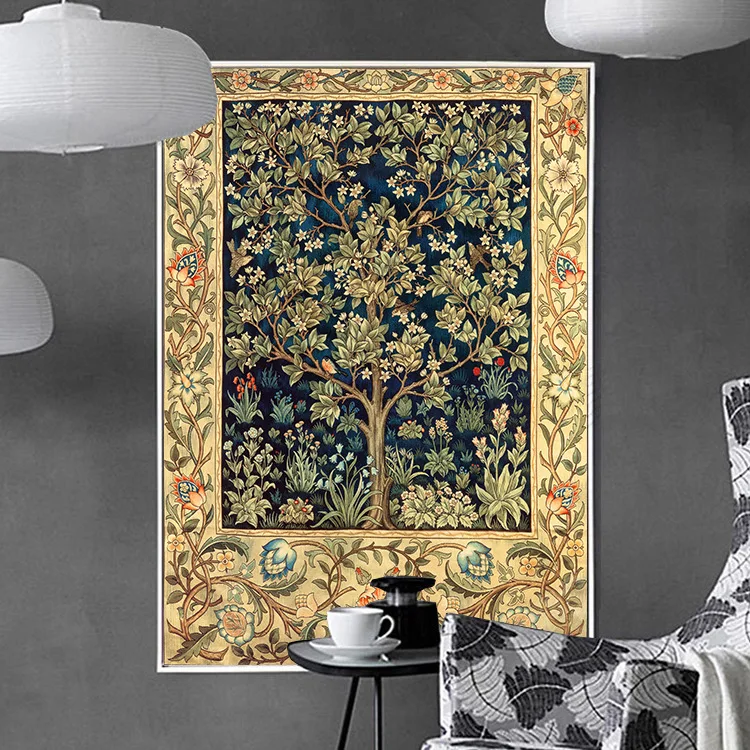 Cross Stitch Set Full Embroidery Kit Needlework Classic Lucky Tree Flower Pattern for Home Wall Decor