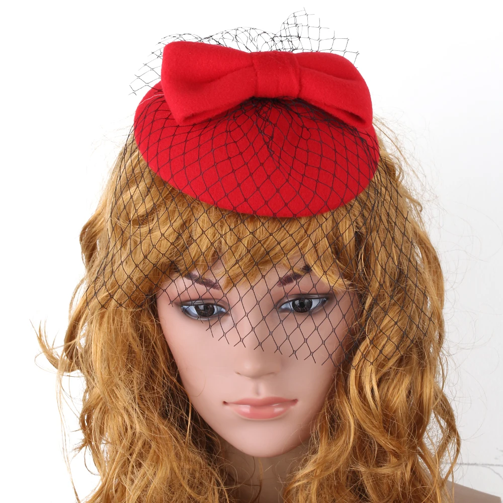 Children/Adults Bowknot Mystery Netting Hat Beret Barrettes Hat Clip