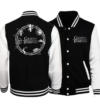 

2019 Spring Game of Thrones Winter Is Coming Men Coat Baseball Uniform Men Jacket Fire & Blood Jackets Fashion Slim Hoodies Men