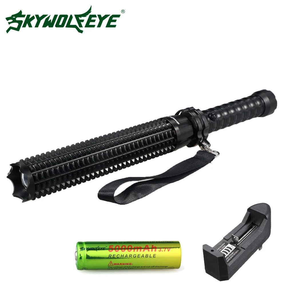 Skywolfeye LED Flashlight Tactical Baseball Bat Zoom XPE LED Self