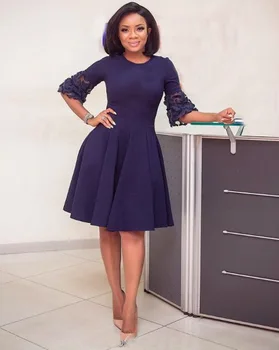 

African Dresses for women 2019 New Arrival Size L~2xl Office women Dress Beautiful African style Lace sleeves dress for women
