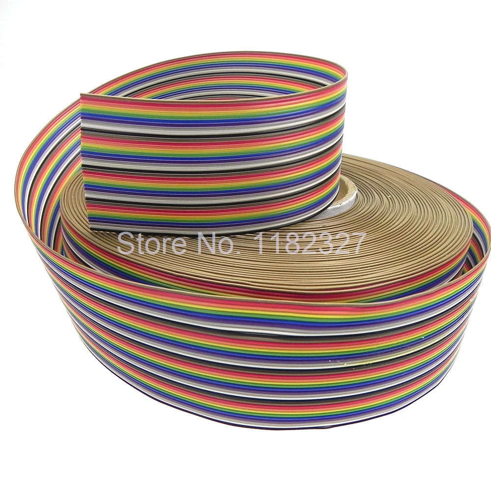 

(5 meter/lot) Flat Colors Ribbon Cable wire 40P ribbon cable 1.27 MM Pitch 5000mm Dupont Line Diy Kit
