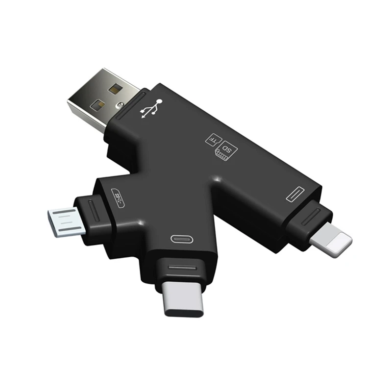 Тип C Micro USB iOS 4 в 1 otg-sd TF устройство считывания карт SDHC Для iPhone XS XR для iPAD samsung S7 S8 S9 Android телефон компьютер