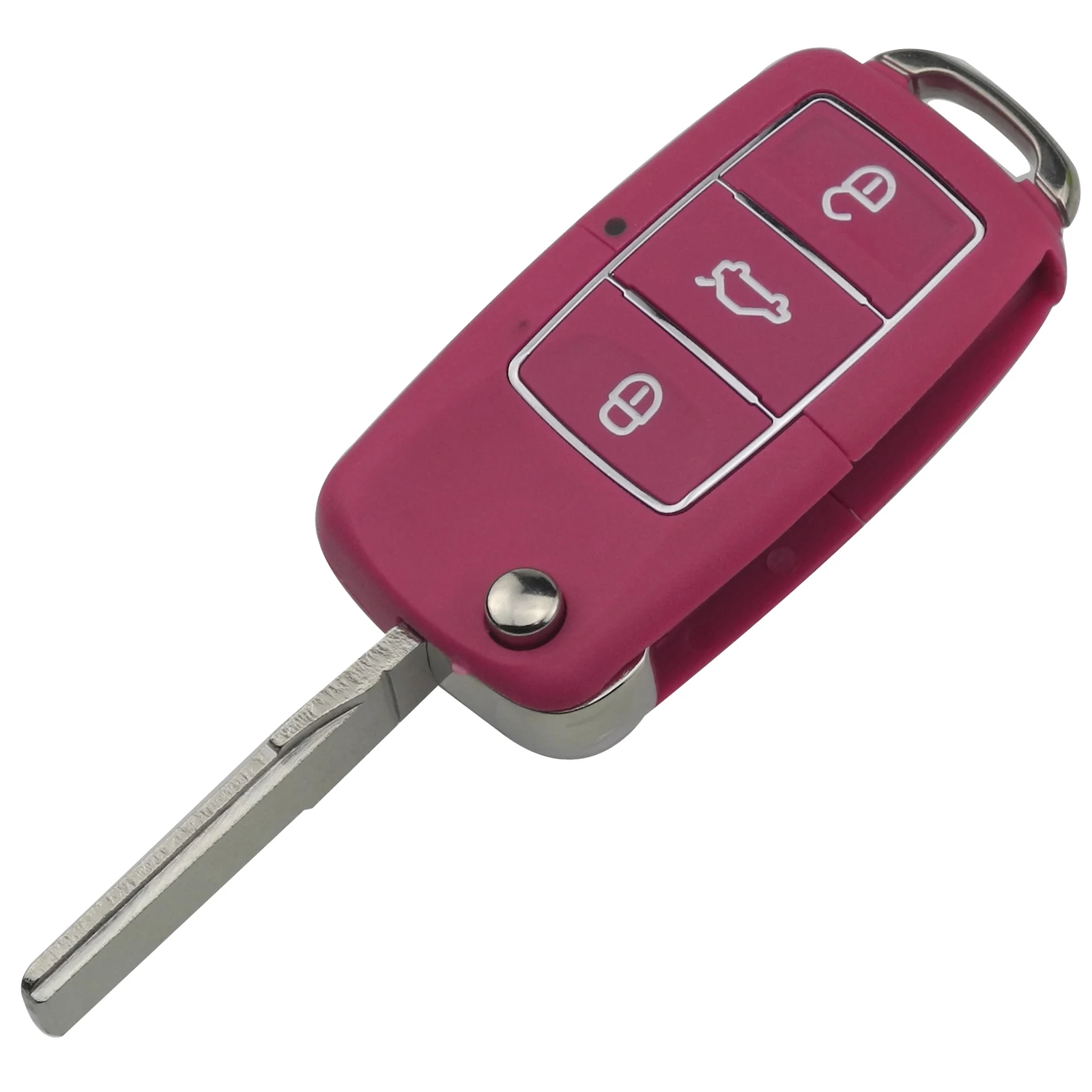 Jingyuqin откидной складной 3 кнопки дистанционного ключа автомобиля оболочки брелок чехол для Volkswagen VW Jetta Golf Passat Beetle Polo Bora - Цвет: purple