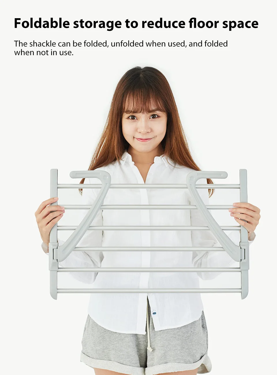 New products Xiaomi Mijia Bang telescopic drying rack hanger aluminum alloy PP material frame adjustable hanger smart home (9)