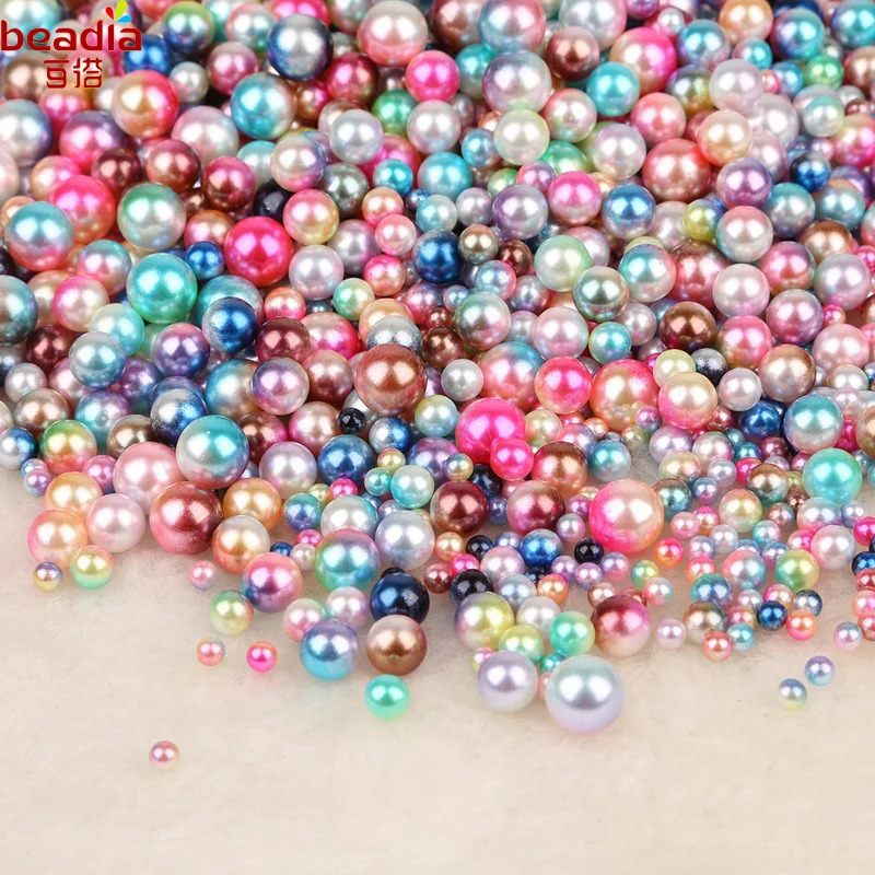 

4/6/8/10mm Size Multicolour High Quality No Hole ABS Pearl Loose Round Beads For Women New Design DIY Jewelry Bracelets Making