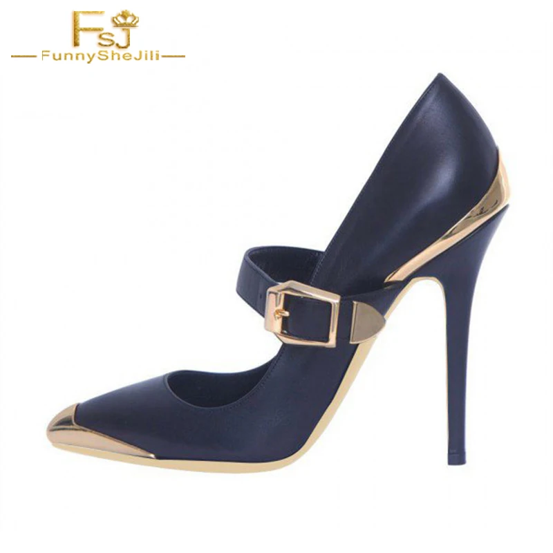 dark blue high heels