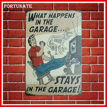 

New Stays In The Garage Vintage Metal Signs Home Decor Vintage Tin Signs Pub Vintage Decorative Plates Metal Wall Art Plaques