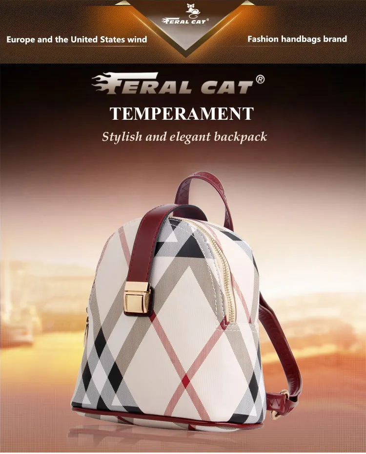 FERAL CAT Womens Backpacks Leisure Shoulder Bag Backpack Ladies49