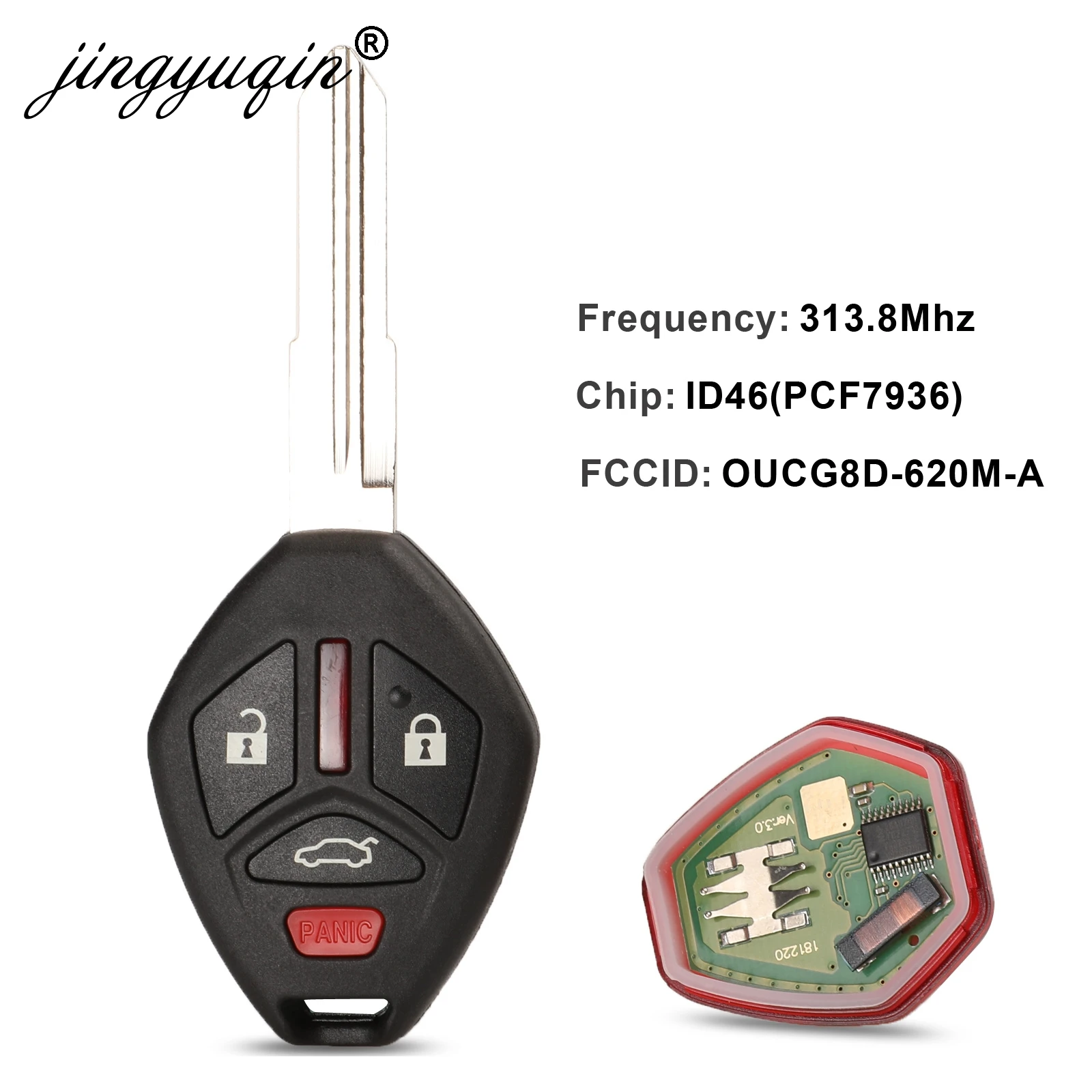 Чип транспондер jingyuqin ID46 для Mitsubishi 313 8 МГц Galant Eclipse 2007 2012|Ключ от авто| |