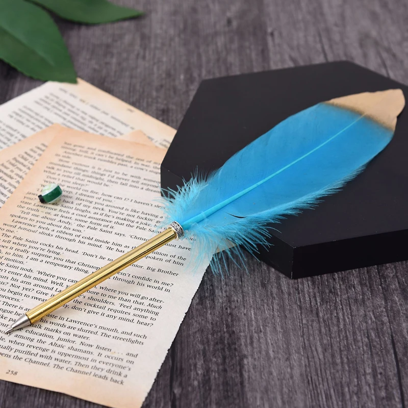 Красочная шариковая ручка с пером Kawaii Ручки для подписи роликовые шариковые ручки, кавайные канцелярские принадлежности для студентов подарок офисные школьные принадлежности - Цвет: Небесно-голубой