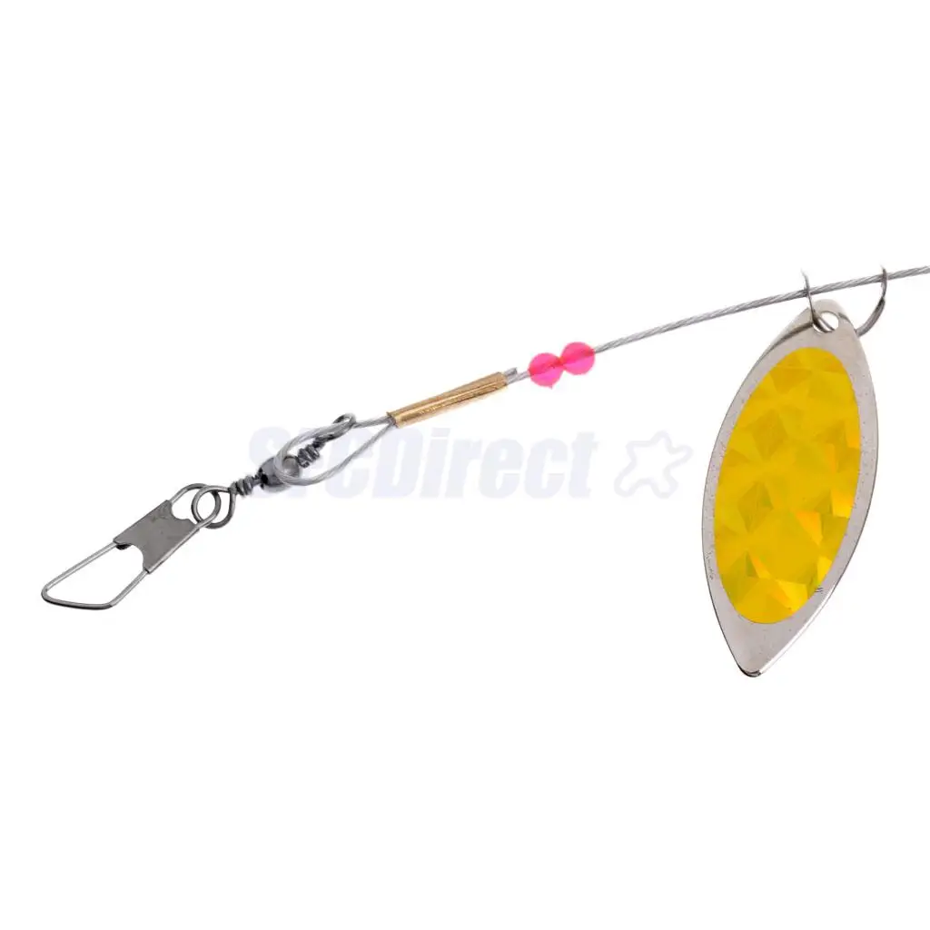 Fishing Wire Leader 4 Spinner Baits Leader with Snap and Swivel Beads Rigsin Fishing Lines from
