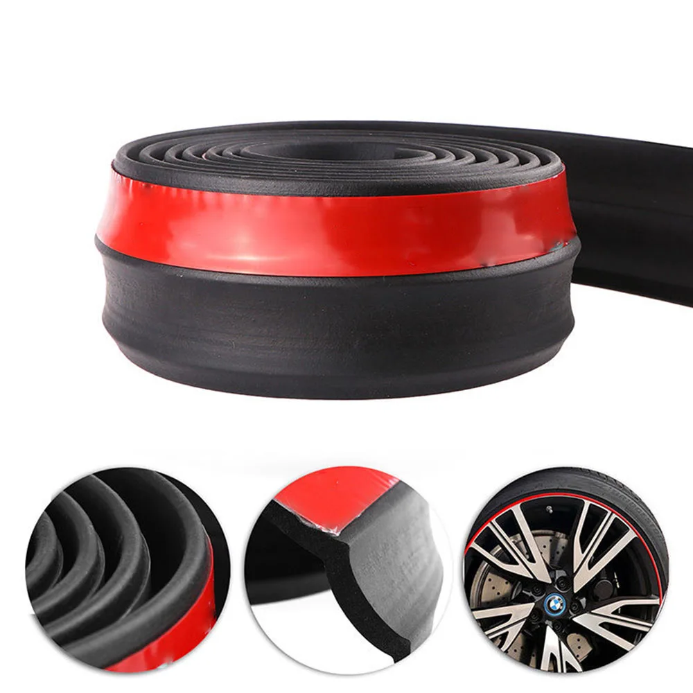 

2.5M x 6CM Car Front Bumper Lip Splitter Body Spoiler Protector Rubber Universal Car Sticker Body Kits Spoiler Bumpers Valance