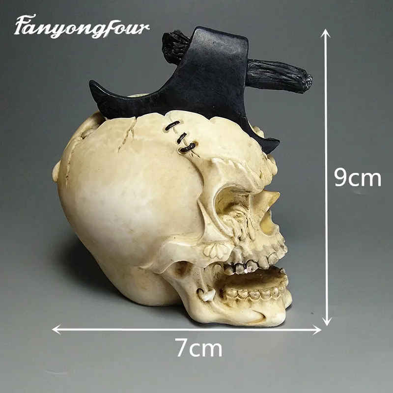 3D Череп Силиконовая форма помадка торт плесень смолы гипса шоколадная Свеча Плесень