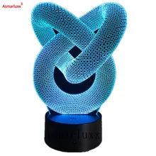 Любовь Узел абстрактный круг спираль Bulbing 3D светодиодный светильник голограмма иллюзии 7 цветов Изменение декора лампы Лучший ночной Светильник подарок бесплатно