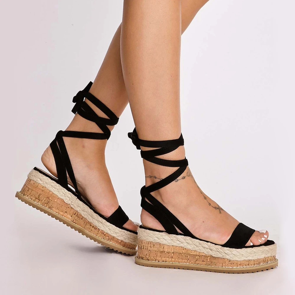 Women/'s Espadrille Sandals Ankle Strap Open Toe Platform Wedge Sandals