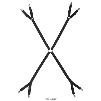 

One set Crisscross Adjustable Bed/Fitted Sheet Straps Suspenders Gripper/Holder/Fastener -Keep your bed sheet in place