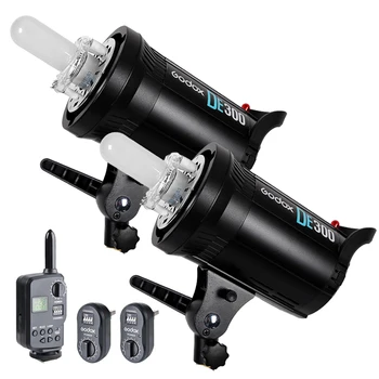 

2PCS Godox DE300 300W Compact Studio Flash Strobe Light + FT-16 Trigger Kit 220V CD50