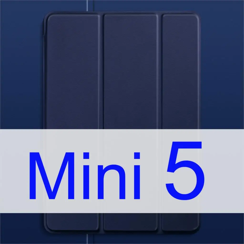 Для iPad Mini 4 Чехол Mini 2 3 1 Mini 5 чехол, ультра тонкий легкий трехслойный Стенд мягкий ТПУ для iPad Mini5 чехол крышка Капа - Цвет: Dark blue 5