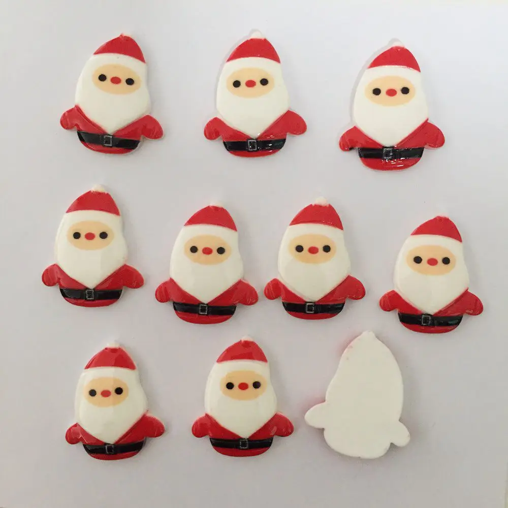 10pcs Merry Christmas Resin Flatback Buttons DIY Scrapbooking Appliques